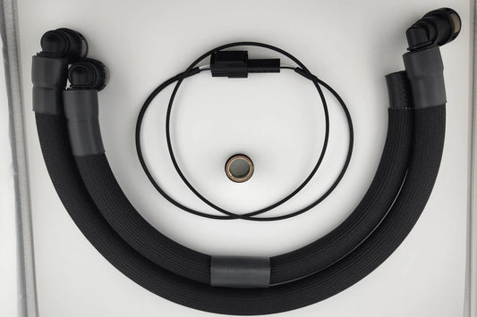 Sheathed and cleanly heatshrunk hose ends, push lock fittings, and an electrical extension - EVAP Solenoid Relocation for Mustang - Nocturnal Automotive / Auto