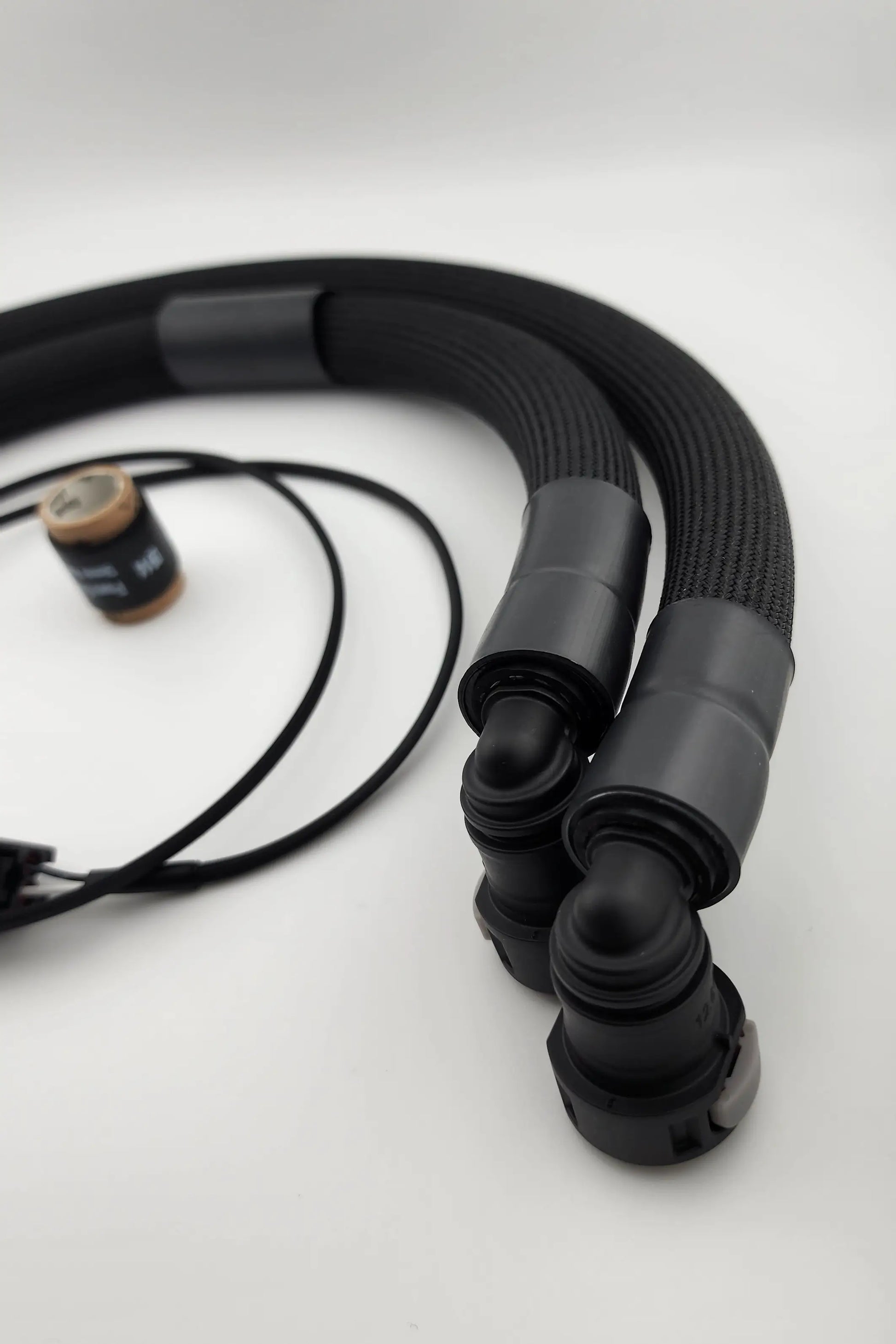 Nocturnal Automotive / Auto EVAP solenoid relocation kit with insultherm sheathed hoses, and heatshrunk ends, with push lock fittings. For 2018 Mustang intake manifold swaps.