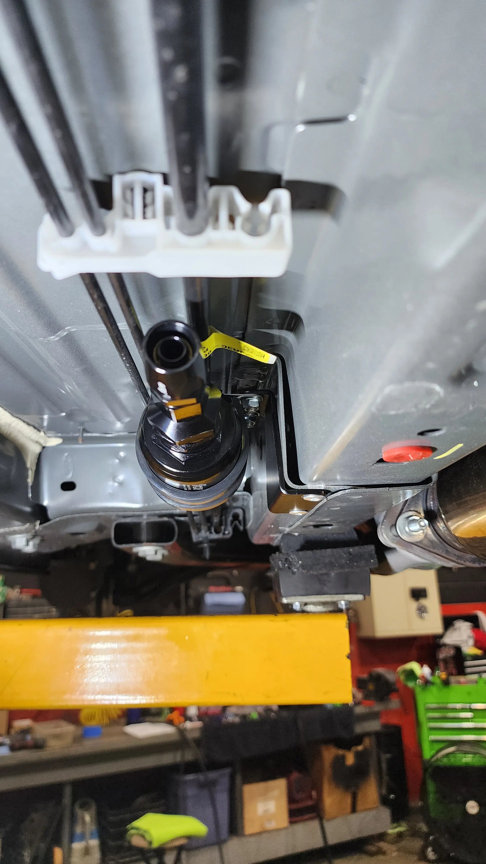 Nocturnal Automotive - S197-S550-S650 11-24 Mustang Fore Fuel Filter Bracket Installed view, behind