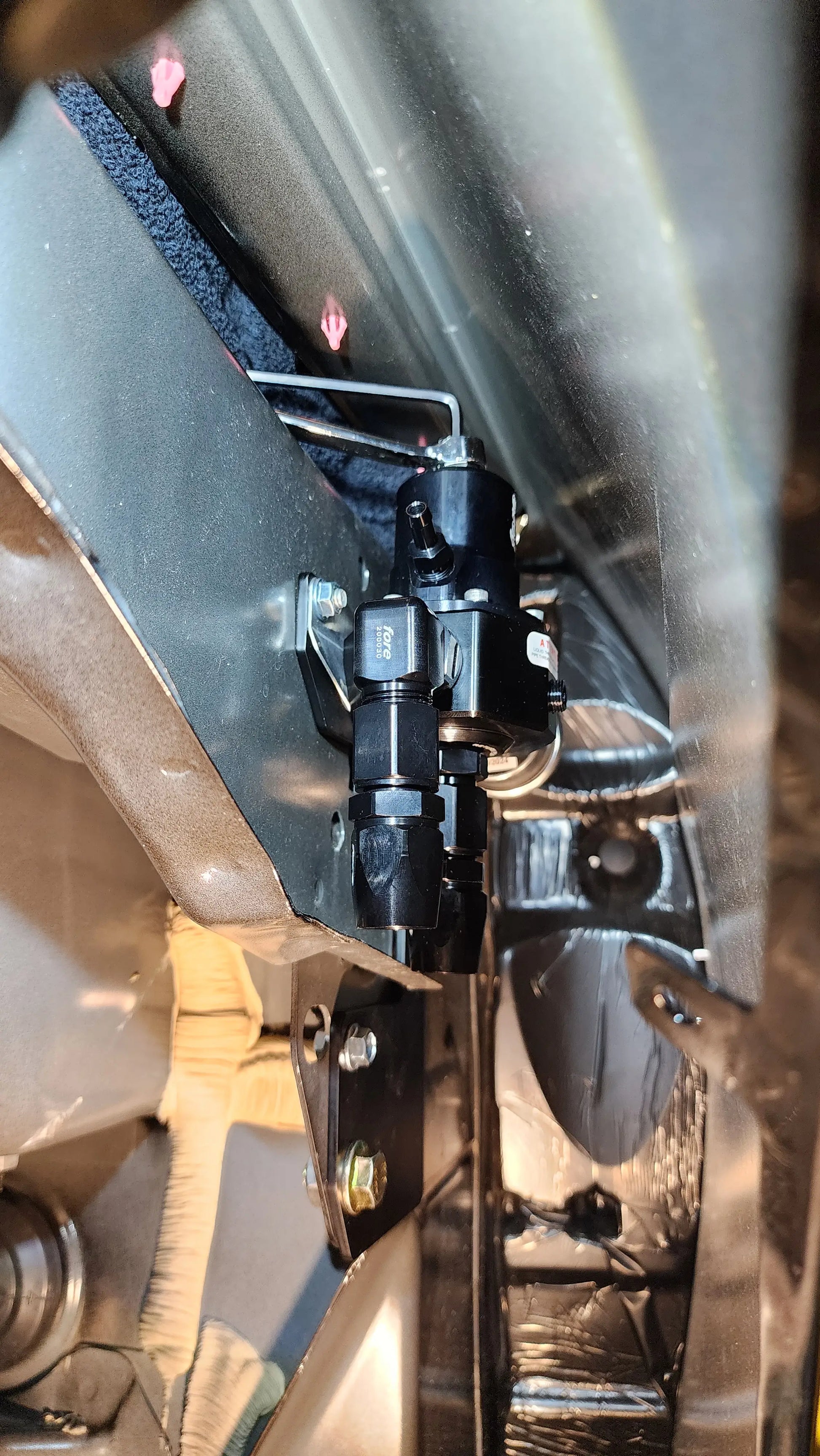 Nocturnal Automotive - S550-S650 15-24 Mustang Hidden Fore Fuel Regulator Bracket - Installed view